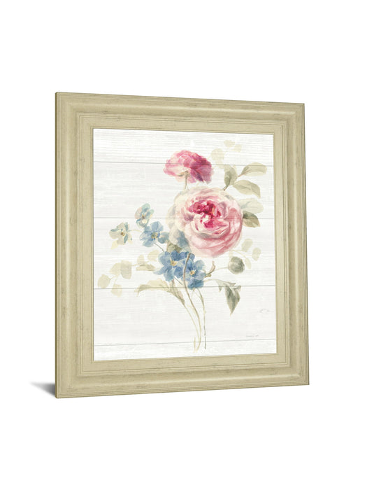 Cottage Garden II Shiplap By Danhui Nai - Framed Print Wall Art - White