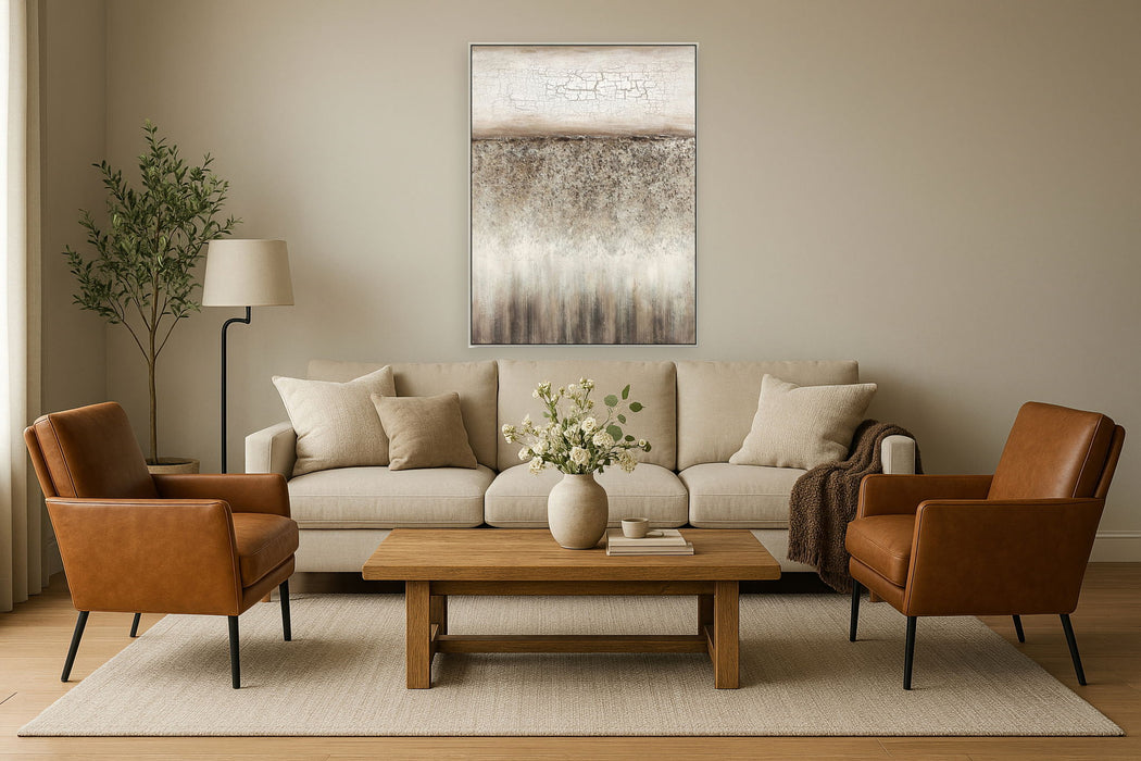 Earthen Layers Harmony - 35" x 47" Framed Wall Art