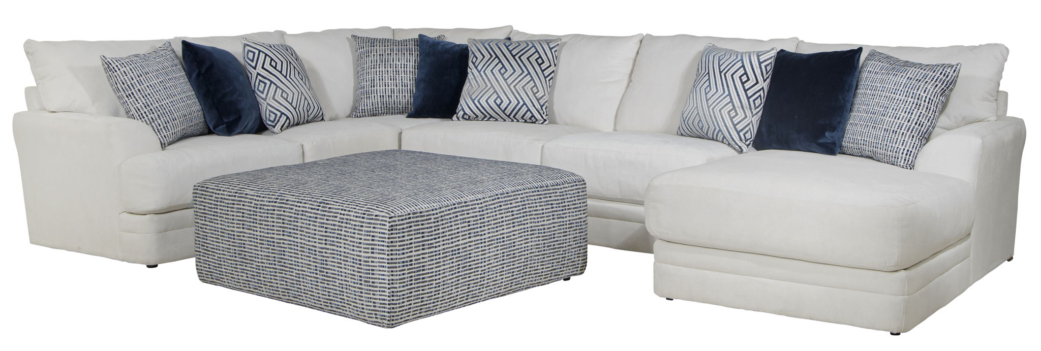 Polaris - Sectional With Comfort Coil Seating, 9 Included Accent Pillows And Included Cocktail Ottoman