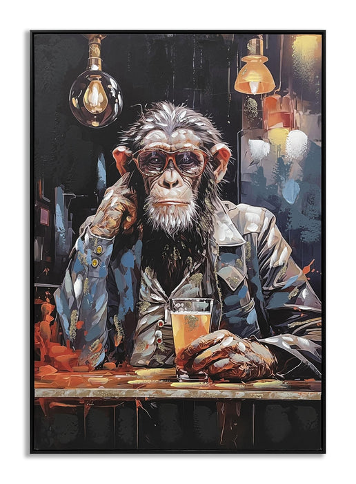 Pensive Primate Toast - 28" x 40" Framed Wall Art