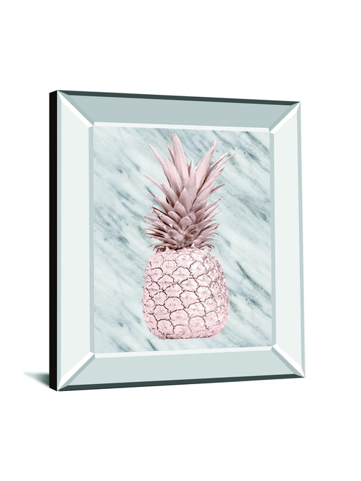 Rose Gold Pineapple On Gray Marble By Nature Magick - Mirror Framed Print Wall Art - Gray