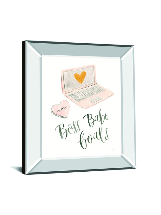 Boss Babe I By Jenaya Jackson - Mirror Framed Print Wall Art - White