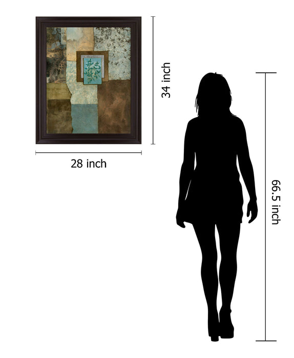 Teal Leaf Mosaic - 28" x 34" Framed Wall Art