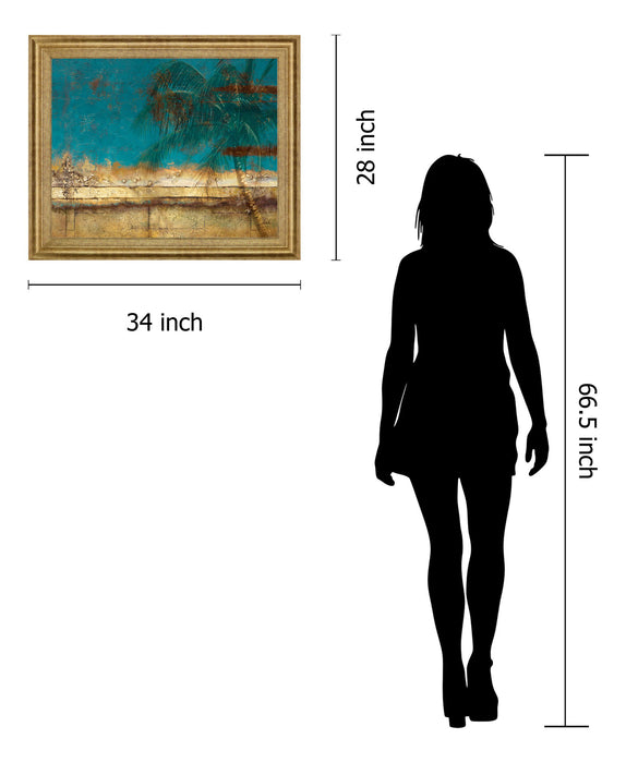 Golden Oasis - 28" x 34" Framed Wall Art