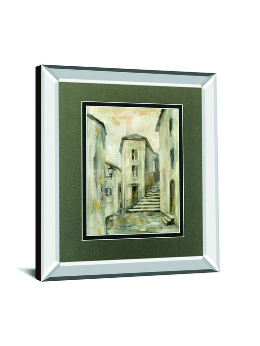 European Village I V2 By Silvia Vassileva Mirrored Frame - Light Brown