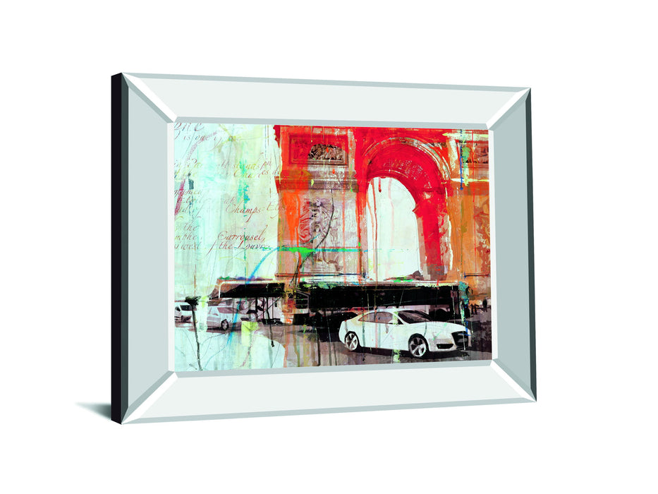 City Of Light II By Markus Haub - Mirror Framed Print Wall Art - Red