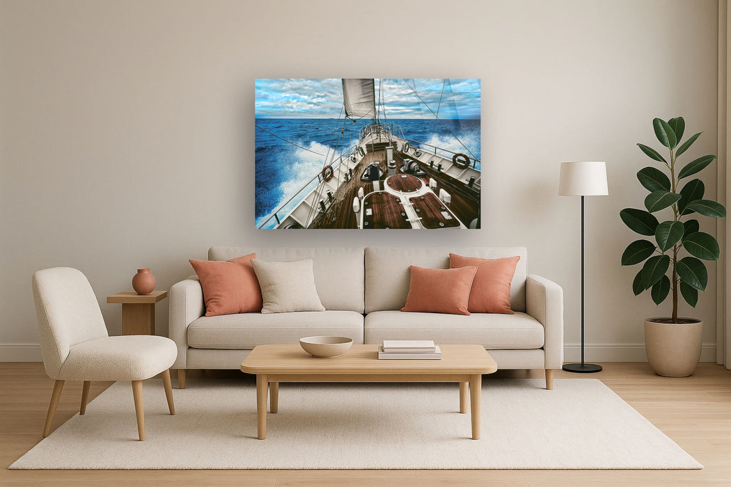 Tempered Glass Plus Foil On A Boat - Blue