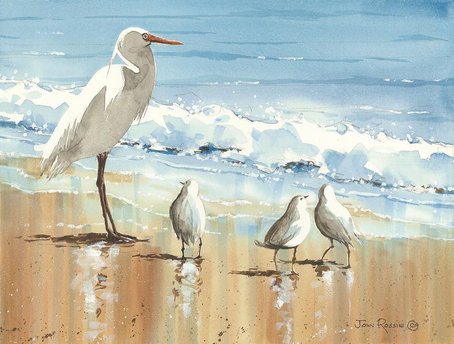 Framed Small - His Entourage By John Rossini - Light Blue
