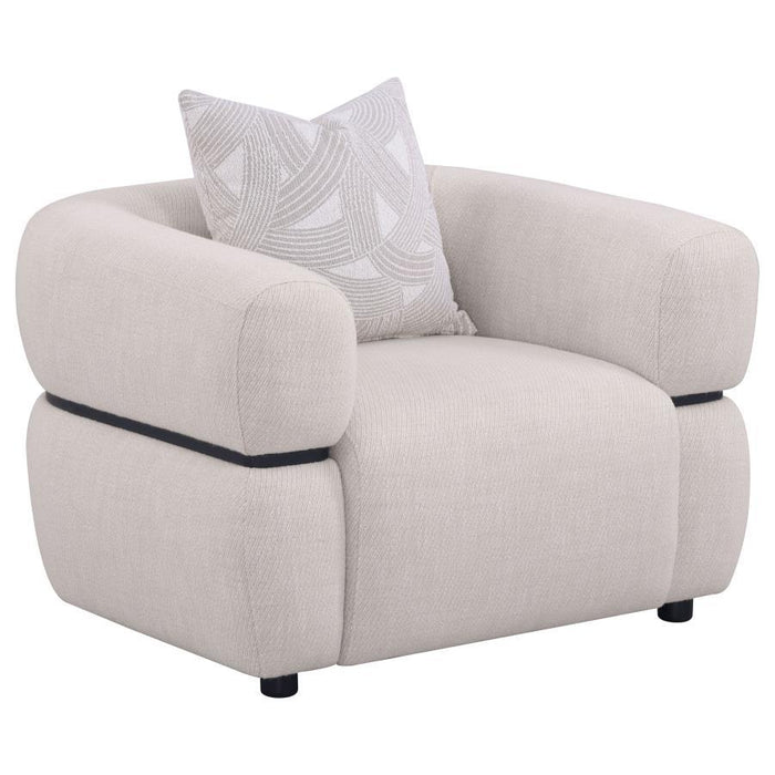 Jeanette - Fabric Upholstered Round Arm Accent Chair - Beige