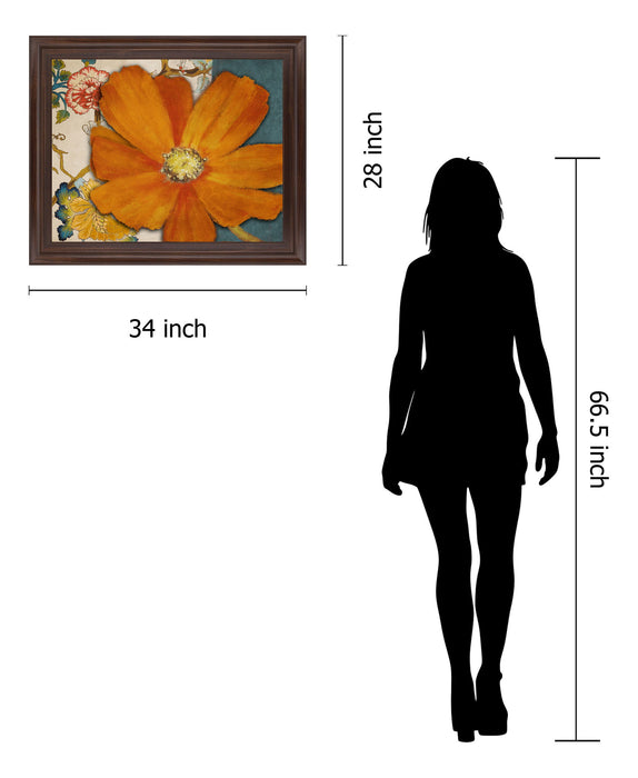 Golden Petal Burst - 28" x 34" Framed Wall Art