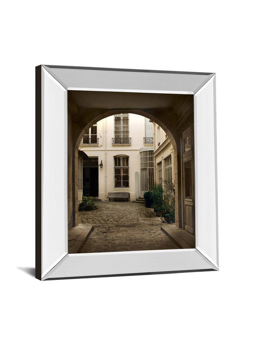 Marais Courtyard By Milla - Mirror Framed Print Wall Art - Light Brown
