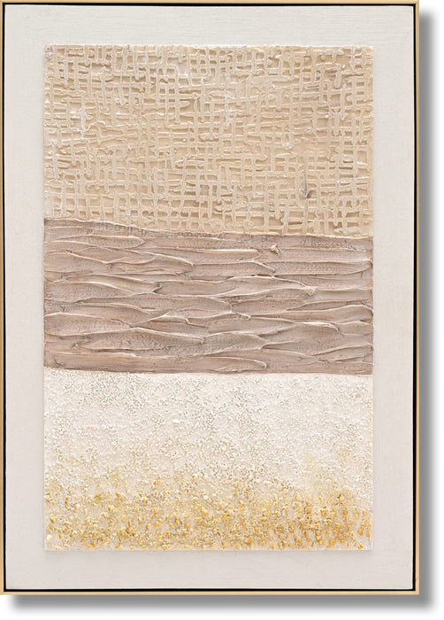 Golden Texture Harmony - 28" x 40" Framed Wall Art
