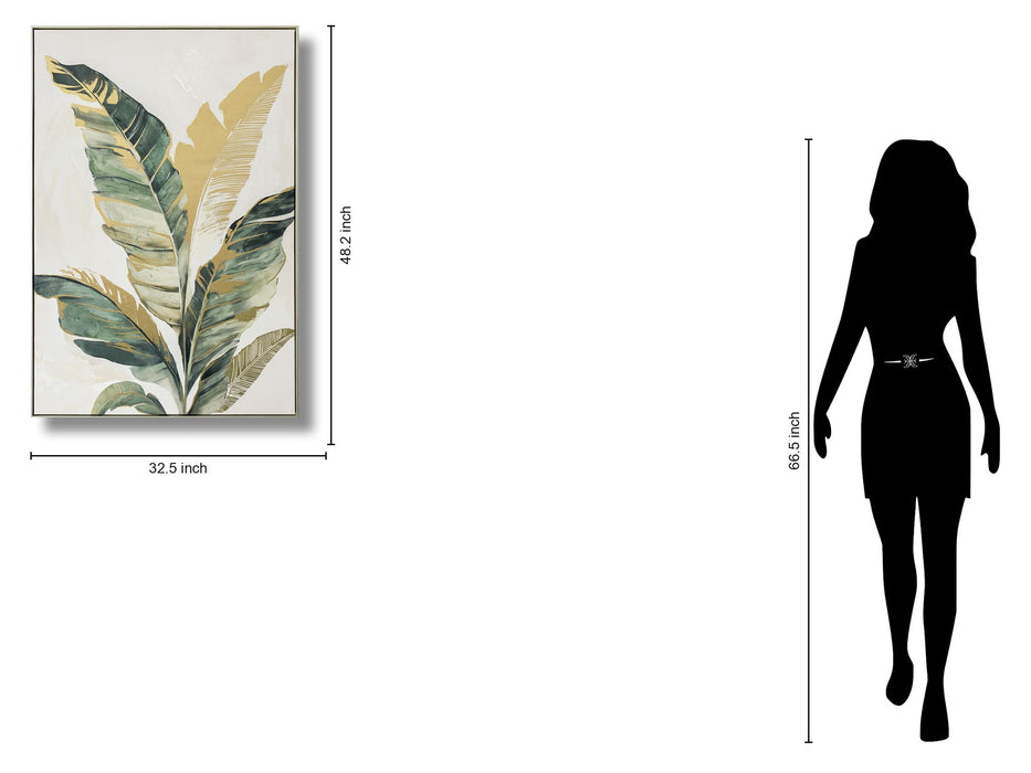 Emerald Palm Whispers - 33" x 48" Framed Wall Art