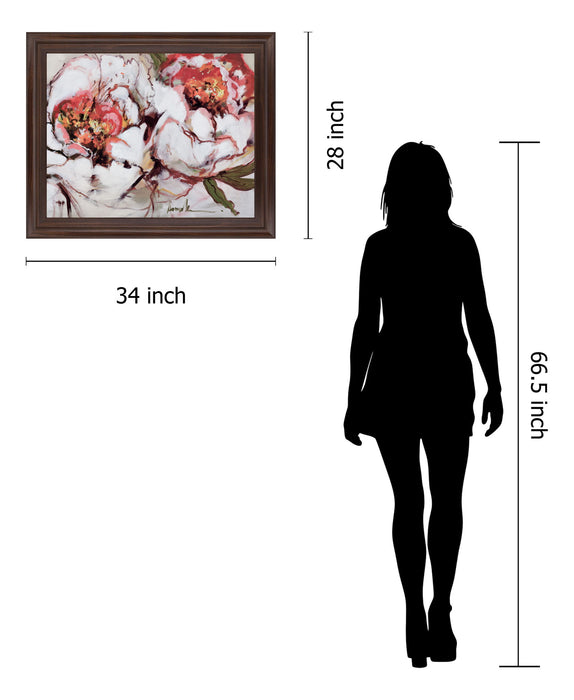 Blushing Petal Burst - 28" x 34" Framed Wall Art