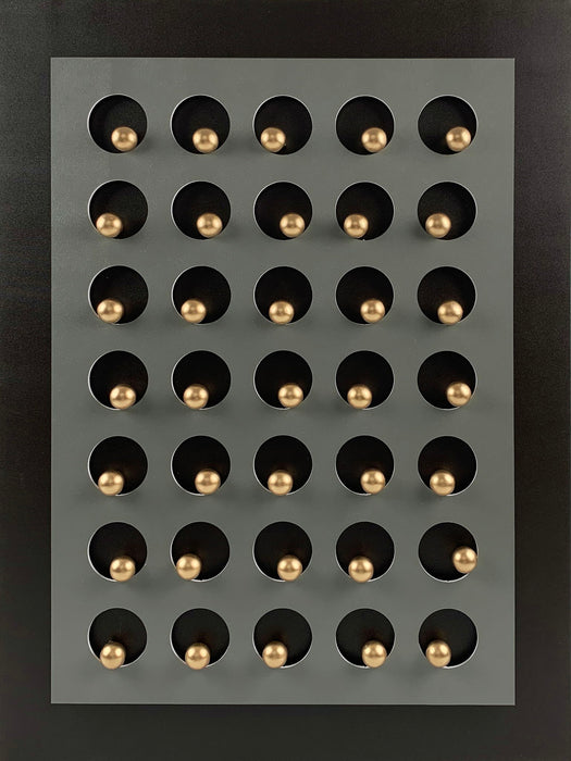 Golden Sphere Matrix - 36" x 48" Framed Wall Art