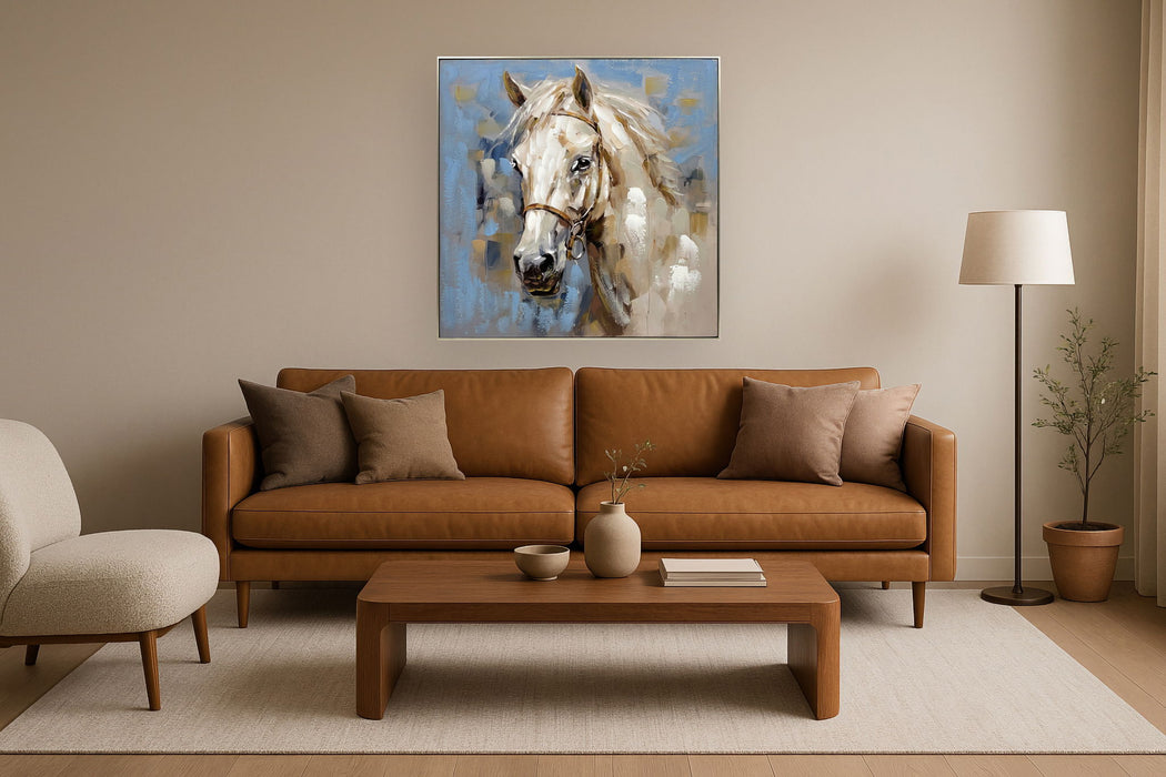 Golden Mane Majesty - 40" x 40" Framed Wall Art