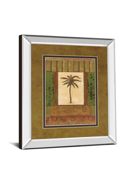 Classic Palm I By Rebecca Burton - Mirror Framed Print Wall Art - Light Brown