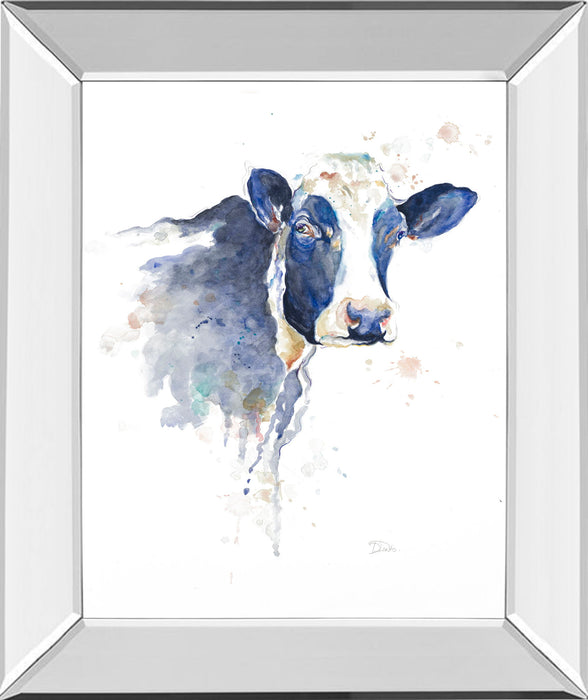 Watercolor Cow By Patricia Pinto - Mirror Framed Print Wall Art - White