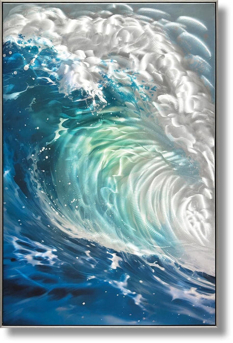 Cerulean Surge - 32" x 47" Framed Wall Art