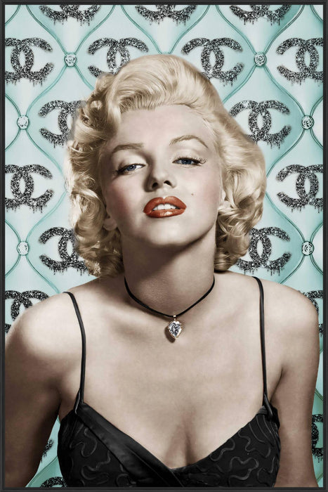 Retro Blonde Allure - 32" x 48" Framed Wall Art