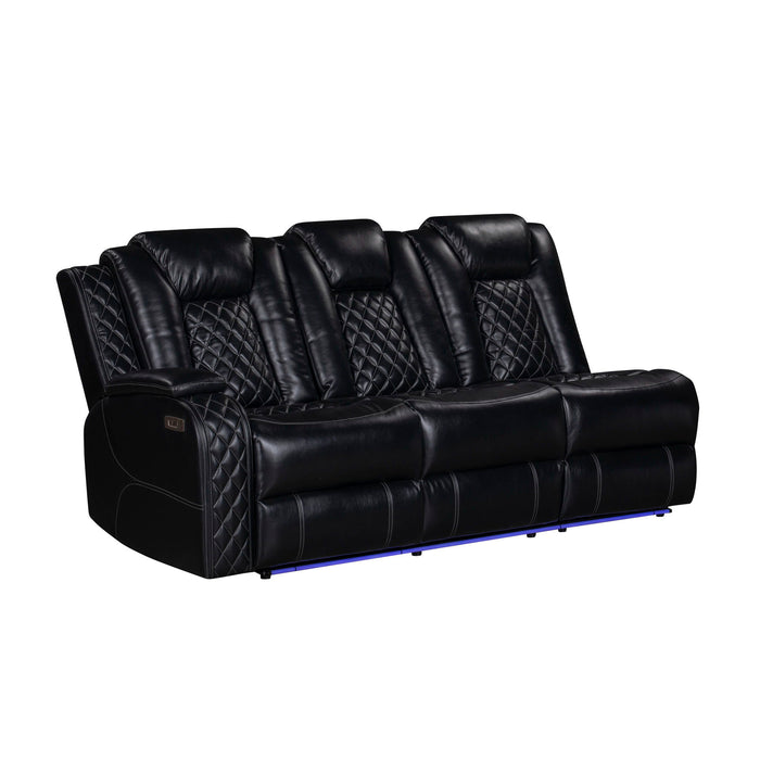 Orion II - LAF Sofa With Power Headrest & Footrest - Black
