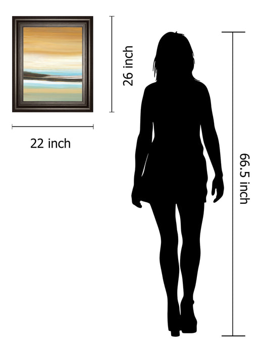 Horizons Il By Tesla - Framed Print Wall Art - Yellow