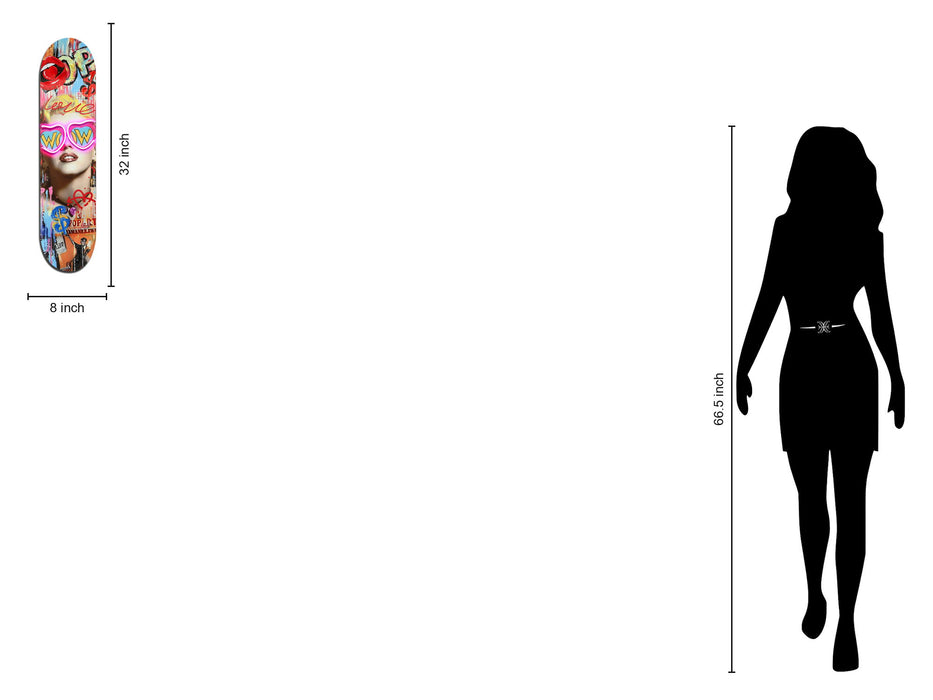 Pop Neon Wow - 8" x 31" Framed Wall Art