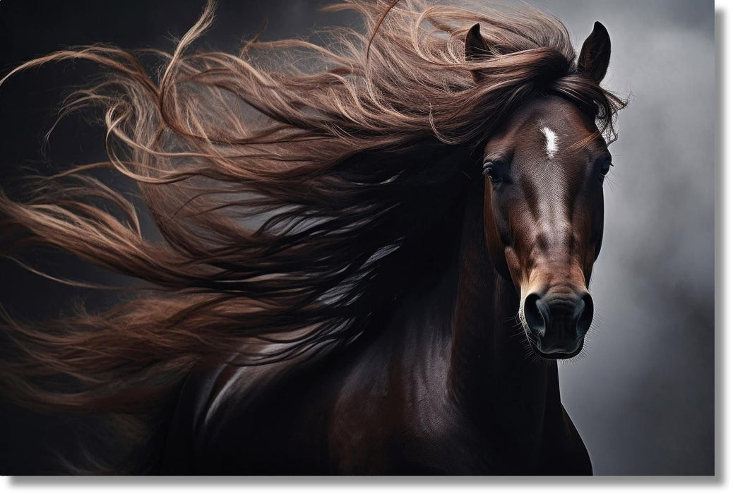 Majestic Mane Storm - 40" x 60" Framed Wall Art