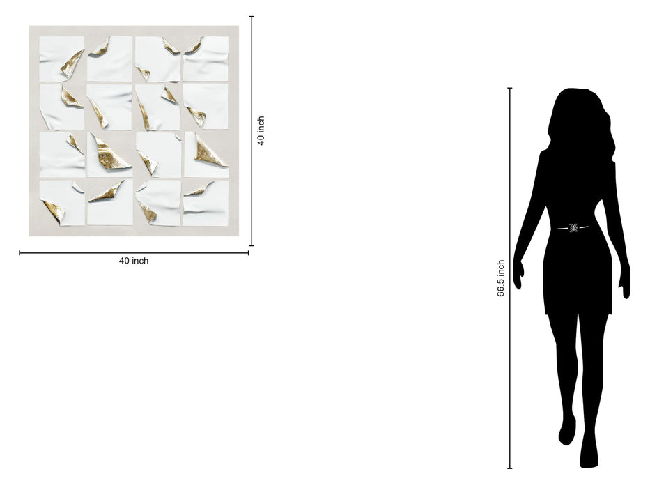 Golden Edges Mosaic - 40" x 40" Framed Wall Art