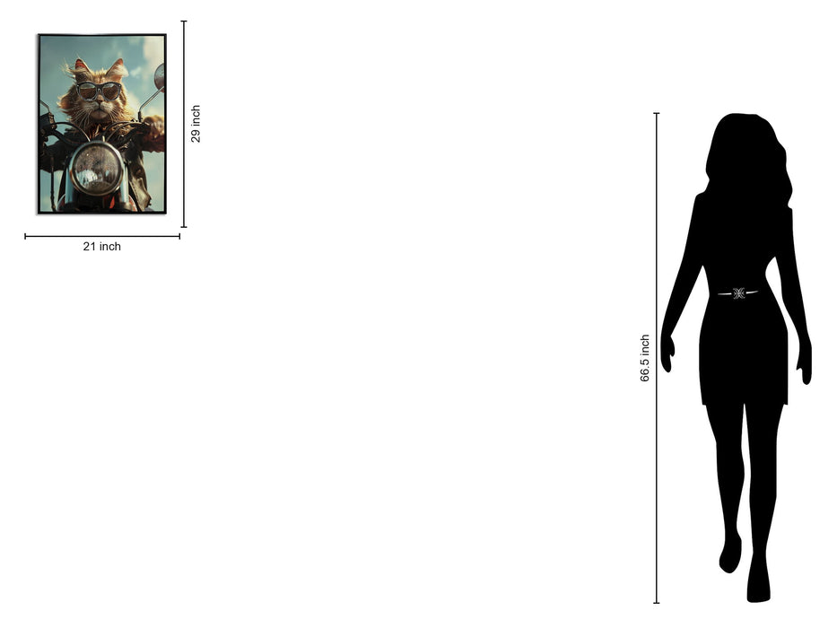 Wind Rider Cat - 21" x 29" Framed Wall Art