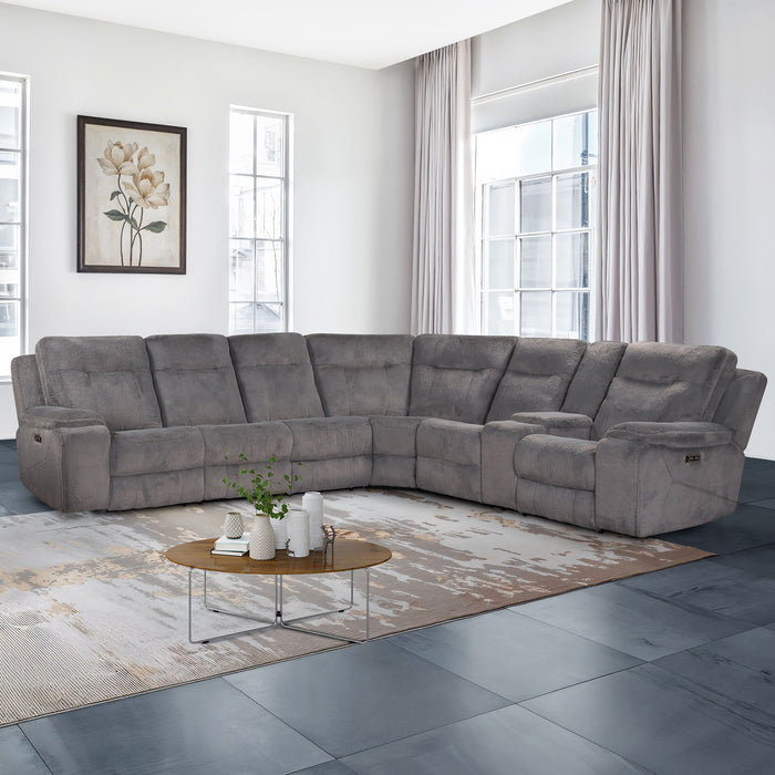 Teddy - 3 Piece Power Sectional - Gray