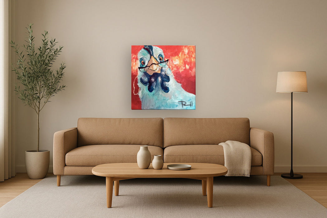 Gallery Wrapped Giclee On Canvas 0,3 Knife Texture 1.5 Stretcher Bar - Red