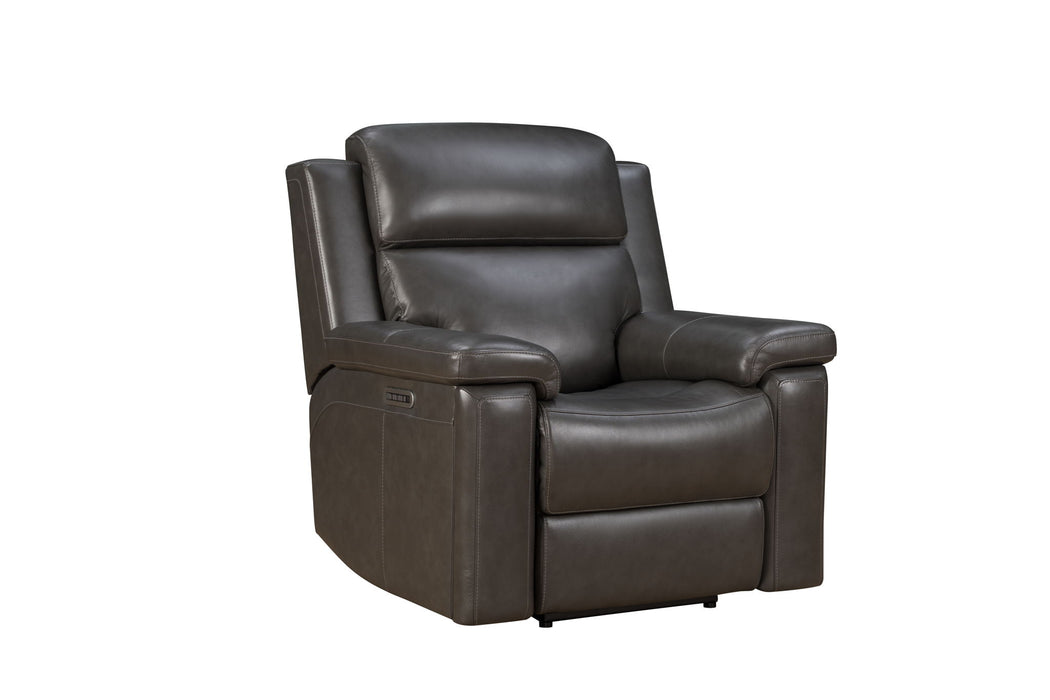 Leon - Power Recliner With Power Headrest, Power Lumbar, Heat And Massage - Smokey Gray