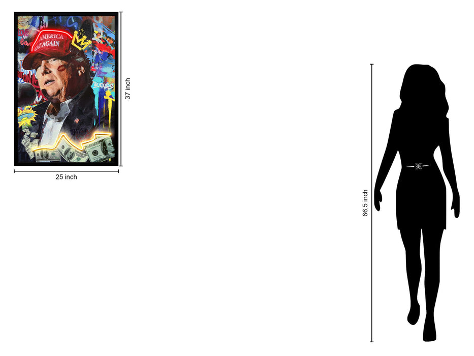 Flux Neon Graffiti - 25" x 37" Framed Wall Art