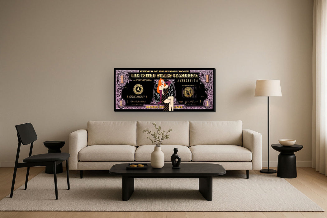 Opulent Diva Dollar - 28" x 63" Framed Wall Art