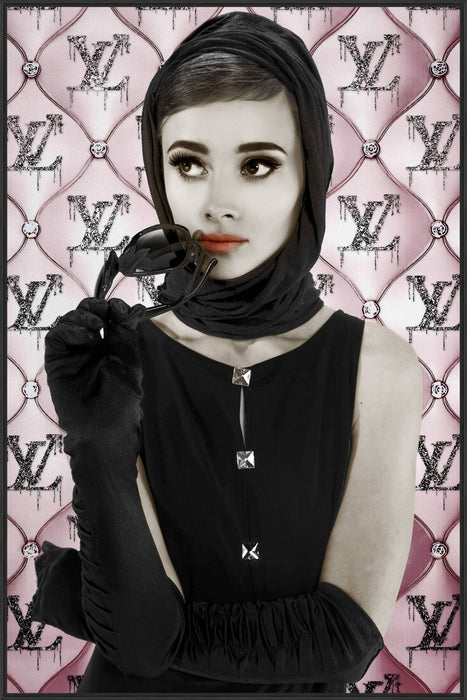 Chic Noir Gaze - 32" x 48" Framed Wall Art