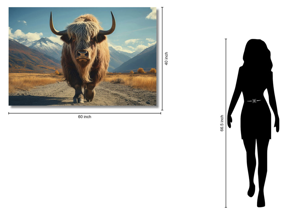 Golden Highland Stance - 40" x 60" Framed Wall Art