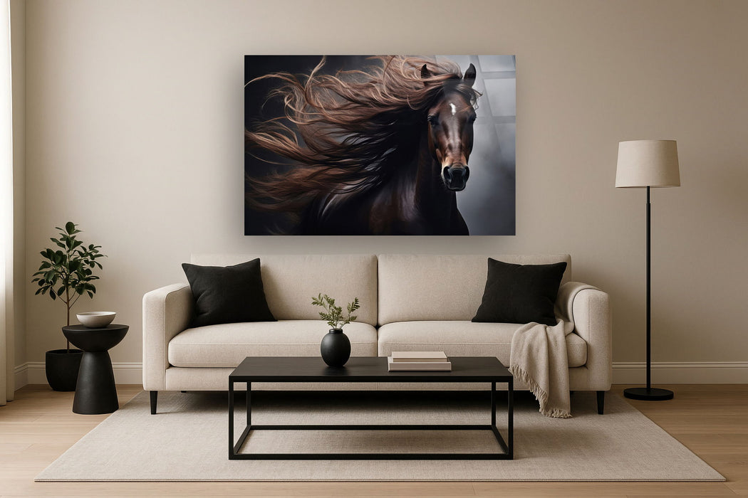Majestic Mane Storm - 40" x 60" Framed Wall Art