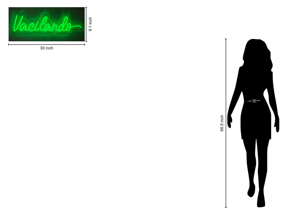 "Vacilando" LED Neon On Acrylic - Green / Acrylic