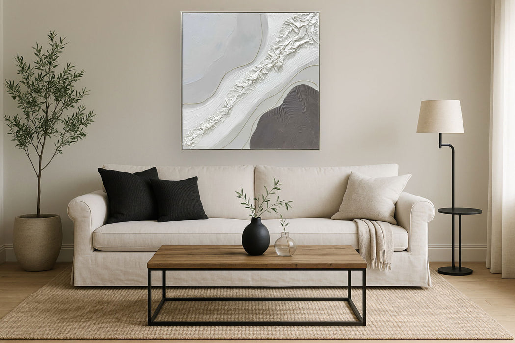 Ivory Ridge Flow - 40" x 40" Framed Wall Art