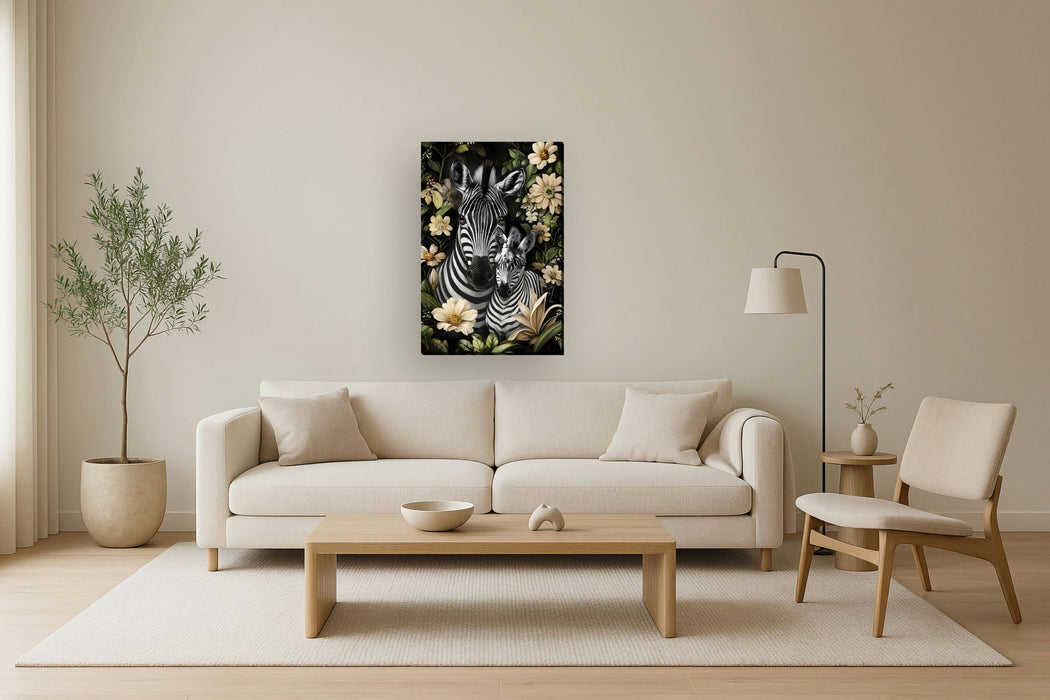 Floral Striped Duo - 32" x 48" Framed Wall Art