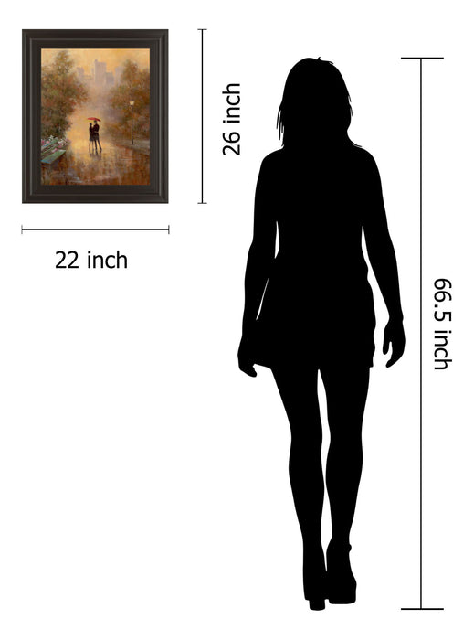 Walk In The Park I By T.C. Chiu - Framed Print Wall Art - Dark Brown