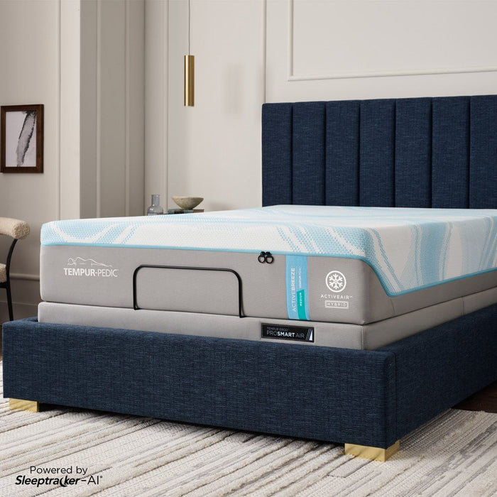 Tempur-Breeze - Tempur-ActiveBreeze Medium Hybrid Mattress With Ergo ProSmart Air Base