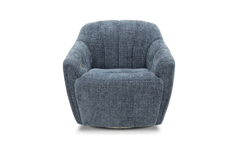 Millie - Single Power Swivel Recliner With Power Footrest Only - Denim