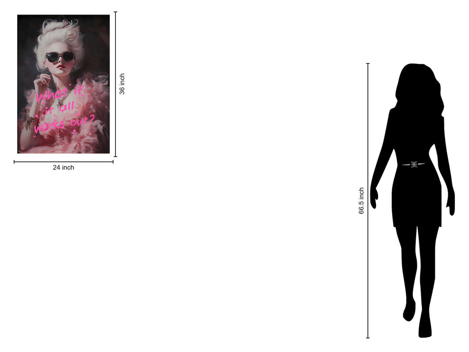 Dreamy Pink Glamour - 24" x 36" Framed Wall Art