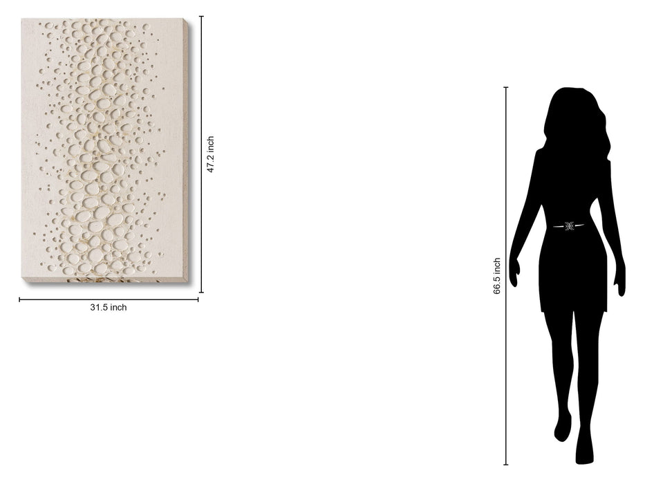 Pebbled Cream Drift - 32" x 47" Framed Wall Art