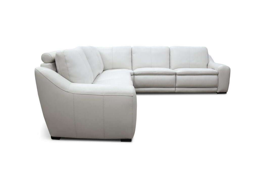 Merrydale - 5 Piece Power Zero Wall Modular Sectional With Headrest - Wall Huggerite