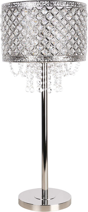 "Crystal Elegance II" Metal Table Lamp (Set of 2) - Polished Nickel / Clear Crystal