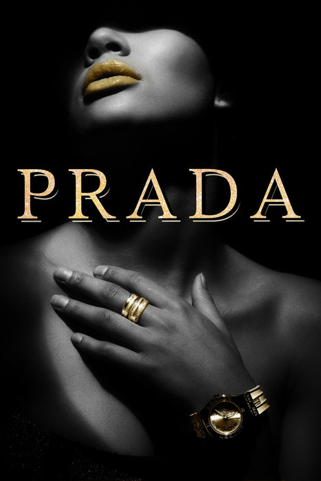 Gilded Shadow Glamour - 32" x 48" Framed Wall Art