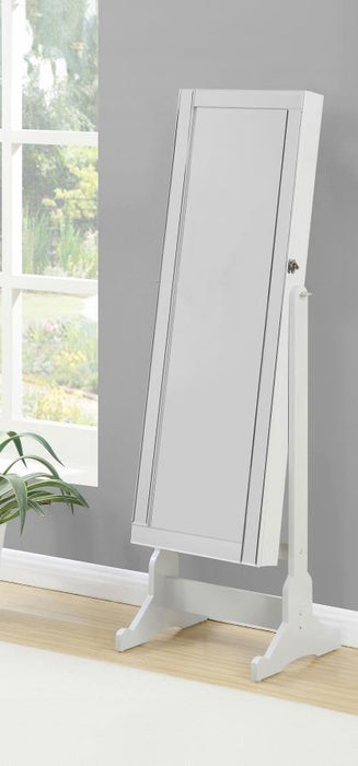Yvonne - Cheval Mirror With Jewelry Storage - Dove Gray